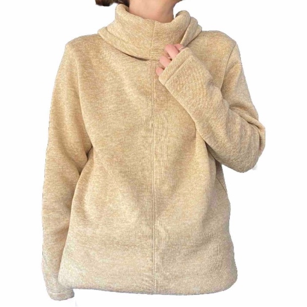 Medium Lands End Tan Turtleneck Sweater